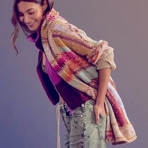 🆕 PILCRO Cross-Stitched Abstract Mixed Media Patchwork Cardigan